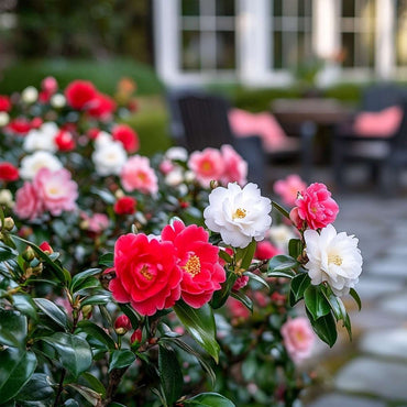 Camellia Japonica - Mix van 6 - Rozen - Rood, wit, roze