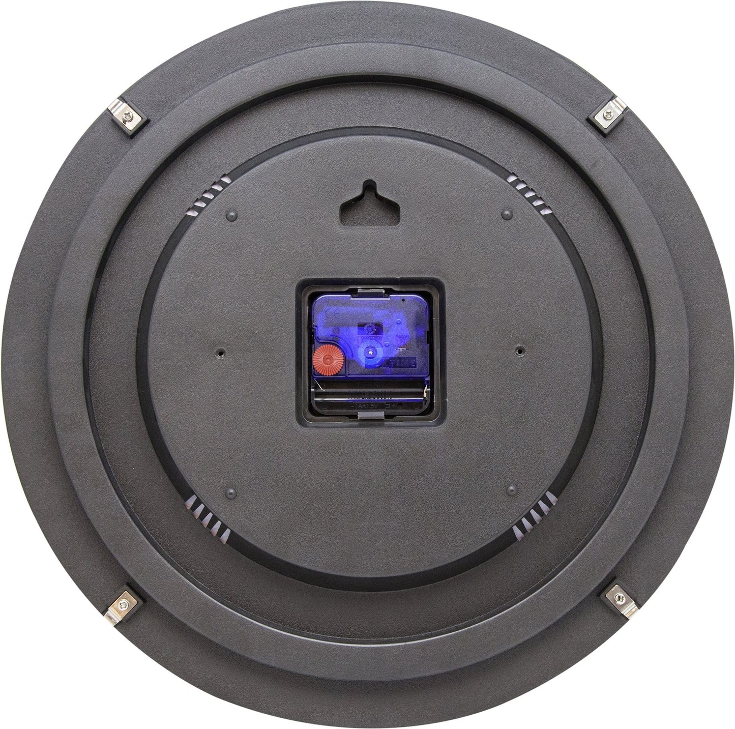 NeXtime Clocks Basic Dome wall clock with 35cm diameter and dome glass cover, shown from the back angle.