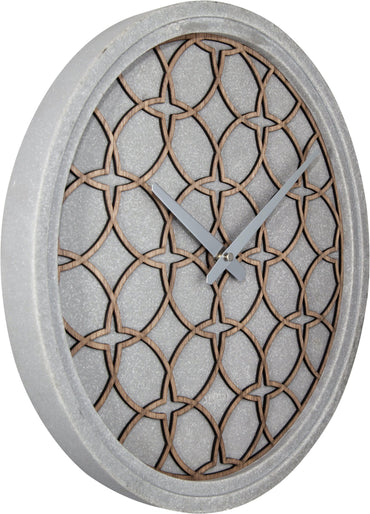 Wall Clock - 39.5 cm - Polyresin/Wood - 'Concreto love'