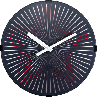 Wall clock- 30 cm - Plastic - Motion clock- 'Motion Star - Red'