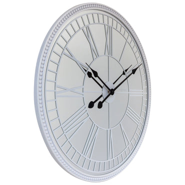 Large NeXtime Cleopatra's Mirror wall clock, 56cm, silent operation with a mirrored glass face, stylish and modern decor piece.
