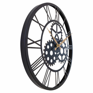 NeXtime Birmingham Roman wall clock, 50cm metal clock with silent mechanism, large and decorative on a wall.