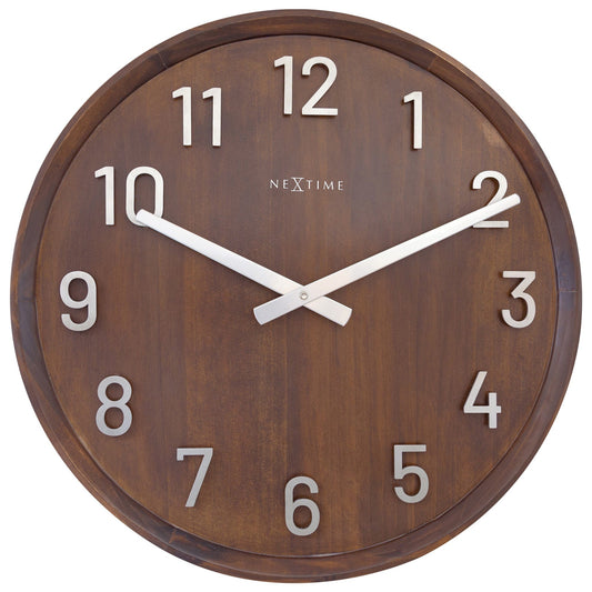 NeXtime wandklok "Precious" van 50cm, stille wandklok met houten en metalen elementen, modern design, voorkant zichtbaar