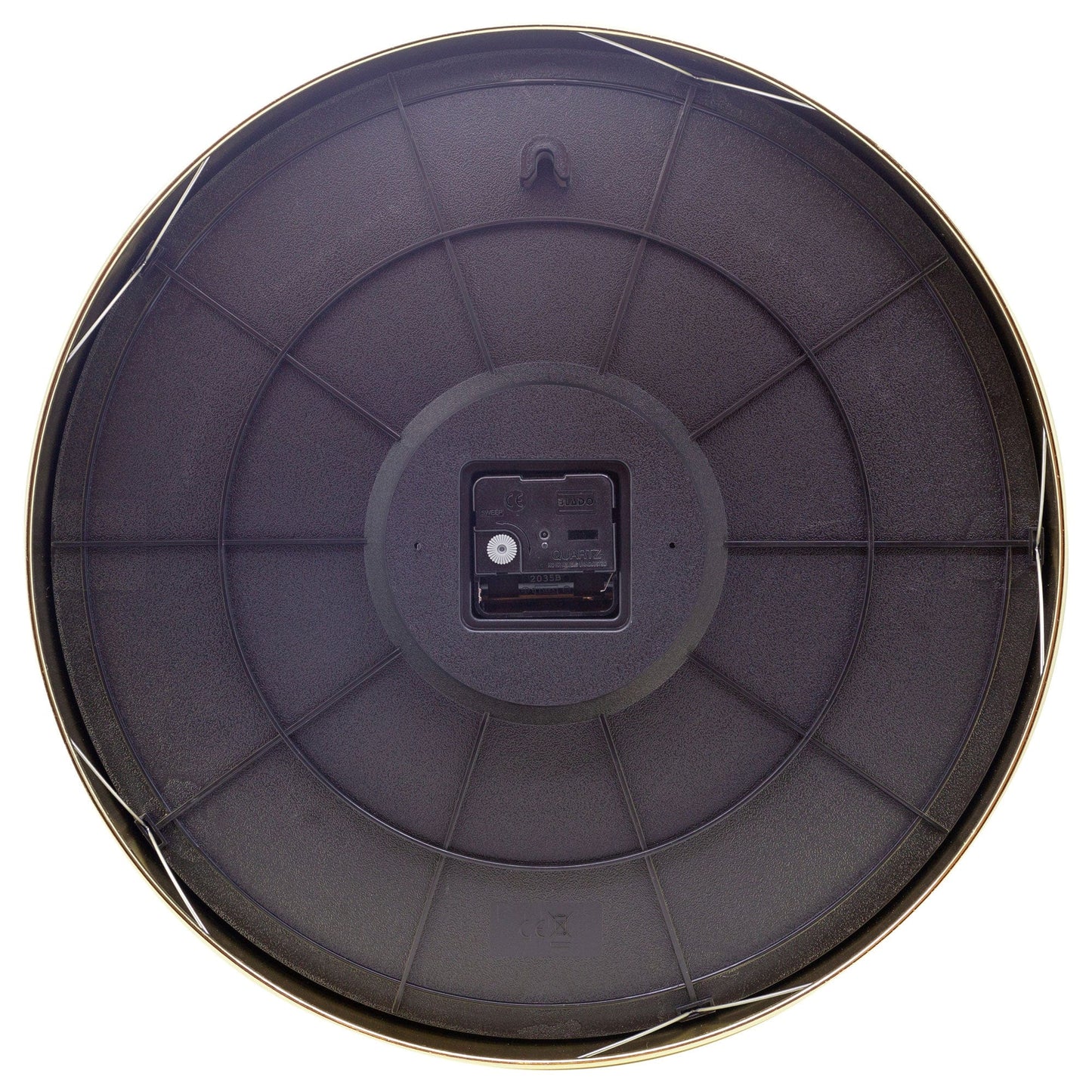 Back view of NeXtime Clocks' 40cm silent metal wall clock from the Alchemy collection, showing the clock's back and mounting details.
