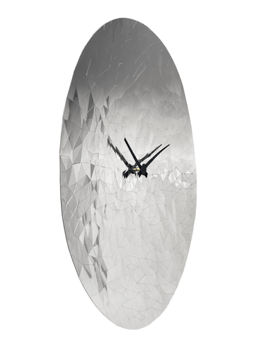 Wall clock 80cm-Silent-Chrome-Stainless Steel-NeXtime 'Fragments'