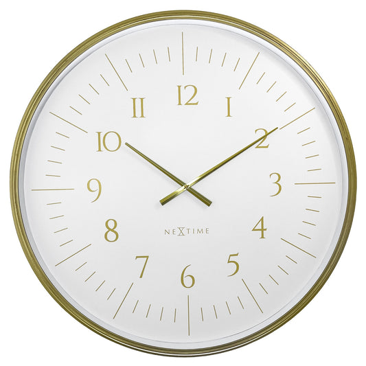 Large black and white NeXtime Galaxy wall clock, 77cm plastic design with a modern celestial pattern, front view.