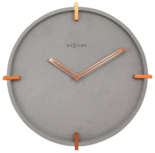 NeXtime Clocks Mohawk Wall clock, 32 cm diameter, concrete finish, modern design for wall decor.