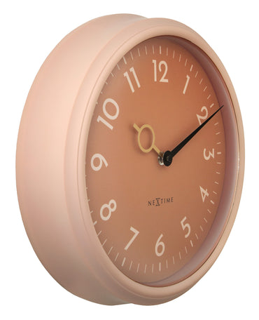 NeXtime Golden Hour wall clock, 30.5cm, silent movement, ABS frame, showing a stylish gold-toned design with black hands.