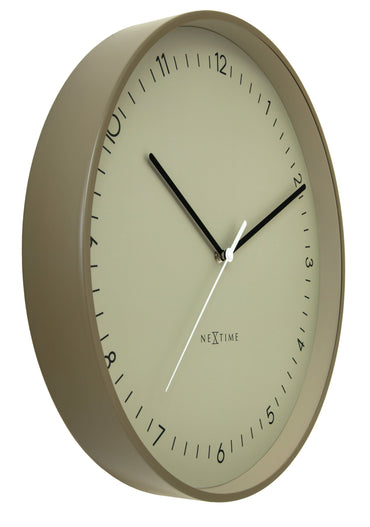 NeXtime Berlin L wall clock, 40cm metal design, silent movement, with black hour and minute hands on a white face.