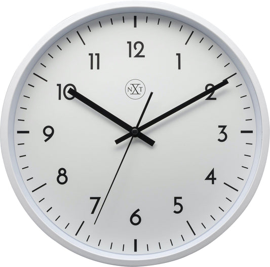 NeXtime Clocks Easy Big 30cm plastic wall clock with black hour and minute hands and a white face.