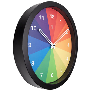NeXtime Clocks wall clock, 36cm silent plastic clock with "Joy" design, shown from the left side.