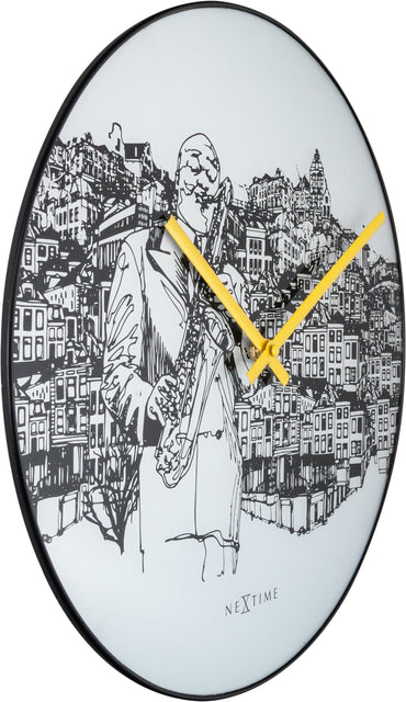 Wall clock - 40 cm - Glass / Metal - Sax City