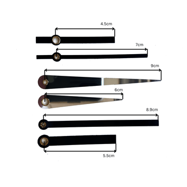 NeXtime Clocks clock hands set S with silent movement, including hour, minute, and second hands for clock repair or upgrade.