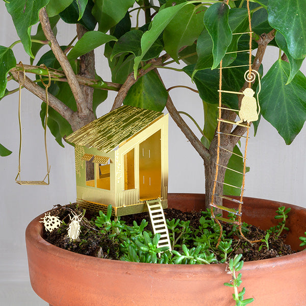Tiny Treehouse – Mini-Baumhaus aus Messing für Ihre Pflanze