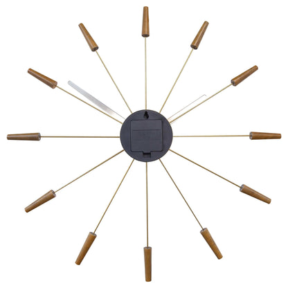 Large Wall clock 58cm - Silent - Wood/Stainless Steel - "Plug-Inn"