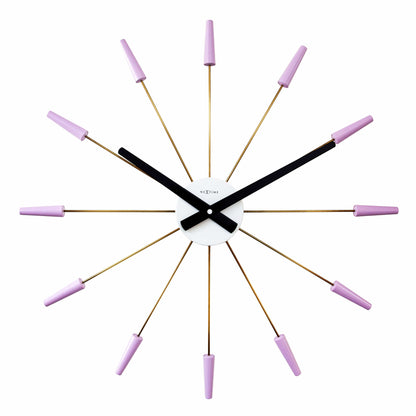 Vintage NeXtime Silent Wall Clock in stainless steel, 58cm diameter with a sleek, modern design.