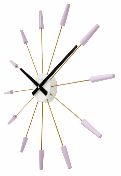NeXtime Clocks Silent Wall Clock in vintage style, 58cm stainless steel with side view showing sleek design and modern finish.