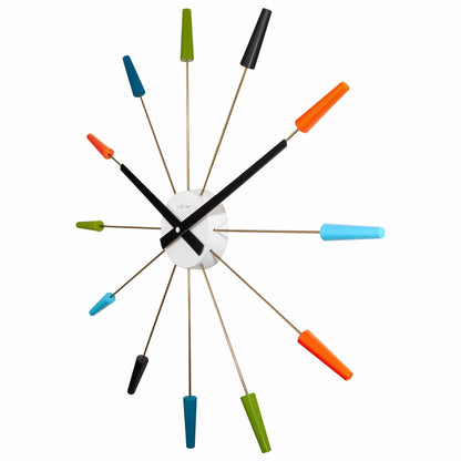 NeXtime Clocks Vintage Silent Wall Clock, 58cm stainless steel design, viewed from the right side showing clock face and sleek finish.