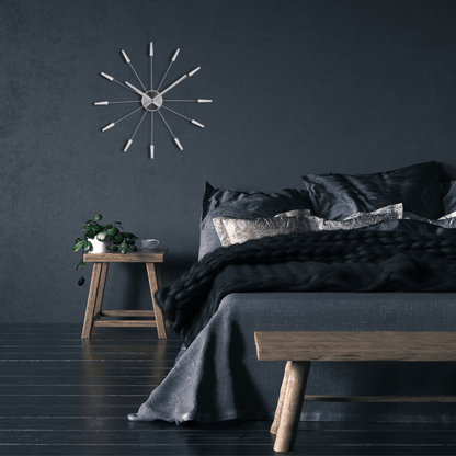 Vintage stainless steel Silent Wall clock by NeXtime Clocks, 58cm diameter with sleek design and precise timekeeping.