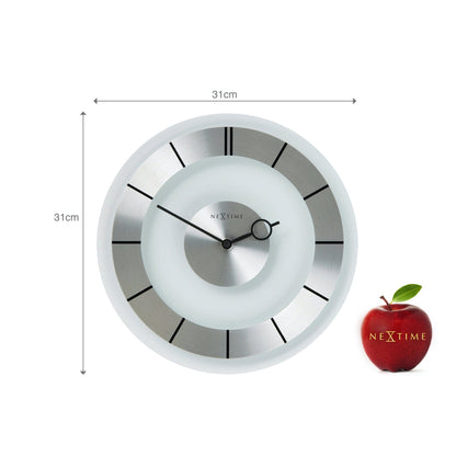 Wall clock -  31 cm - Metal - Glass - 'Retro'