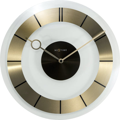 NeXtime Clocks retro wall clock with 31cm aluminium frame and glass front, featuring a vintage-inspired design.