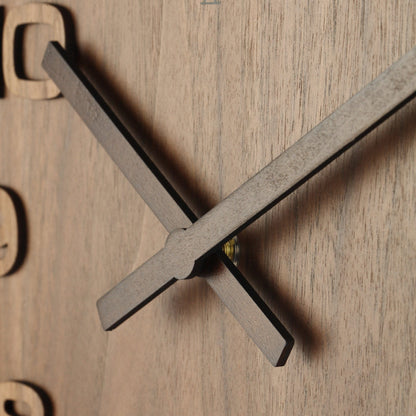 NeXtime Clocks Wood Wood Medium wall clock, 35 cm diameter, wooden design with detailed close-up of clock face and hands.