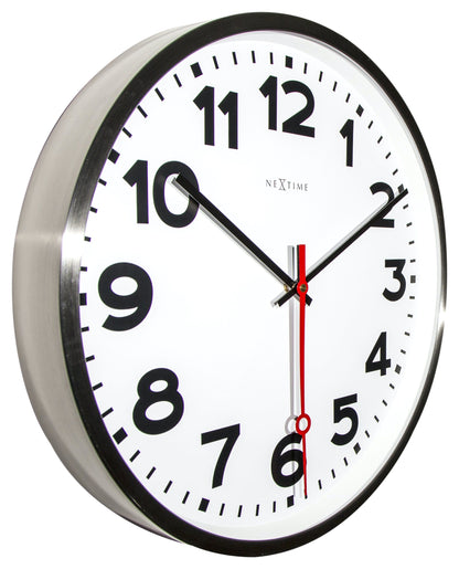 Wall clock-  55 cm - Aluminium - 'Super Station Numbers'