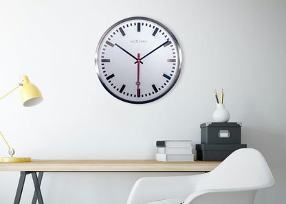 Wall clock-  55 cm - Aluminium - 'Super Station Stripe'