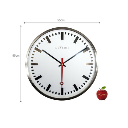 Wall clock-  55 cm - Aluminium - 'Super Station Stripe'