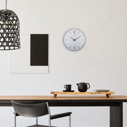 NeXtime Atomic radio-controlled wall clock with 35cm dome glass, featuring a sleek design and precise timekeeping.