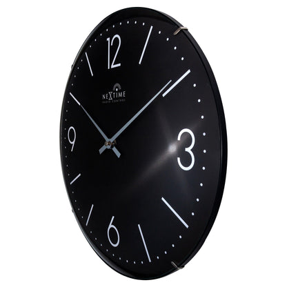 NeXtime Atomic wall clock with 35cm dome glass, radio-controlled DCF timekeeping, shown from the right side.
