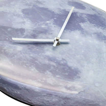 Wall clock -  35 cm  - Dome Glass - Glow-in-the-dark-  'Blue Moon dome'