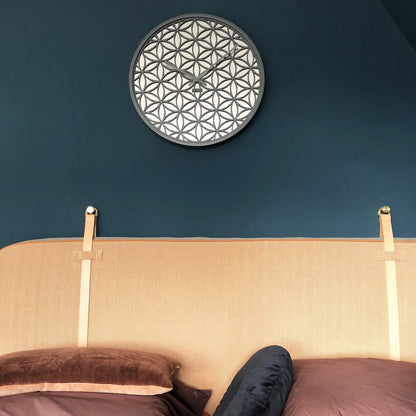 NeXtime Clocks Bella Mirror wall clock with 50cm wooden frame and mirrored accents, stylish modern design for home decor.