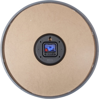 NeXtime Clocks Bella Mirror wall clock with a 50 cm wooden frame and mirror accents, showcasing a modern design.