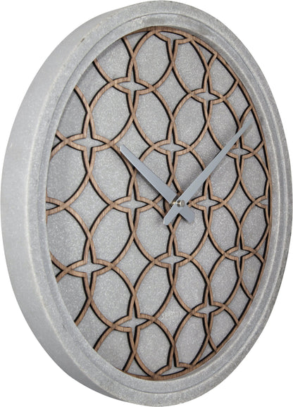 Wall Clock -  39.5 cm - Polyresin/Wood - 'Concreto love'
