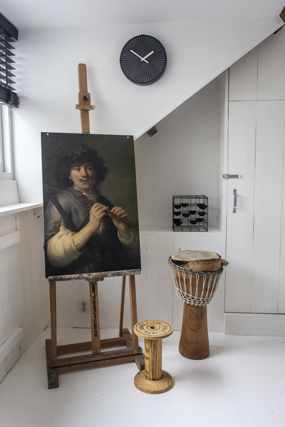 Wall clock-  30 cm - Plastic - Motion clock-  'Motion Star - Red'