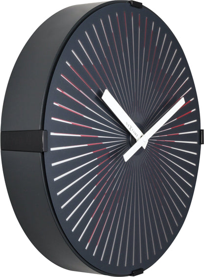Wall clock-  30 cm - Plastic - Motion clock-  'Motion Star - Red'