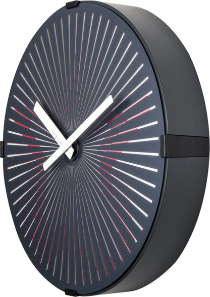 Wall clock-  30 cm - Plastic - Motion clock-  'Motion Star - Red'