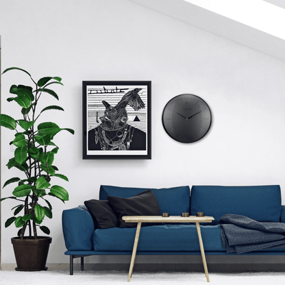 NeXtime Clocks wall clock with a 40 cm metal frame, dome-shaped glass, in a stylish Glamour design.