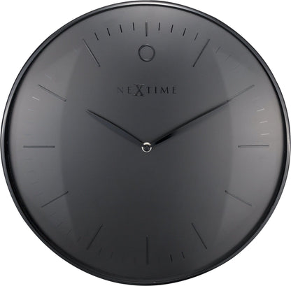 NeXtime Clocks wall clock, 40cm metal dome-shaped glass design, stylish 'Glamour' clock for modern home decor.