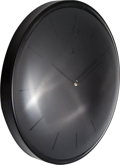 NeXtime Clocks wall clock, 40 cm metal dome-shaped glass, stylish design with black hands and minimalistic face.