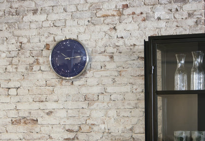 Wall clock-  33 cm - Metal - Dome Shaped Glass-  '60 Minutes'