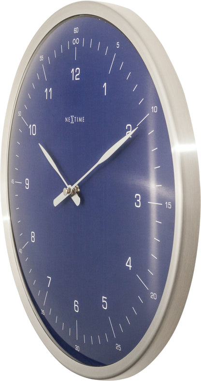 Wall clock-  33 cm - Metal - Dome Shaped Glass-  '60 Minutes'