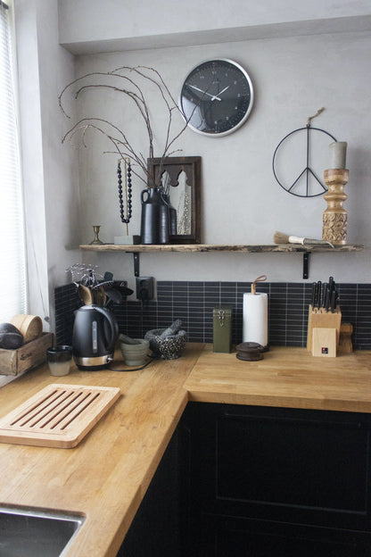 Wall clock-  33 cm - Metal - Dome Shaped Glass-  '60 Minutes'