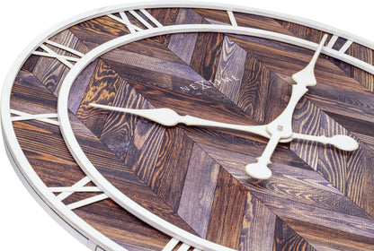 Wall clock -  58 cm - Wood/Metal - 'Roman Vintage'