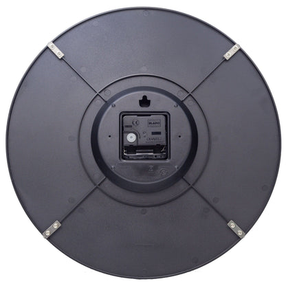 NeXtime Clocks Edge Wood Dome wall clock with 35 cm diameter, dome glass cover, showcasing a modern wood finish.