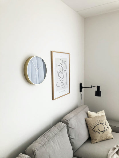 Vintage NeXtime Clocks wall clock, 34 cm with glass and metal, featuring a gold finish and classic design.