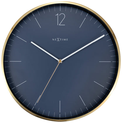 NeXtime Clocks vintage wall clock, 34 cm with glass and metal, featuring gold accents and classic design.