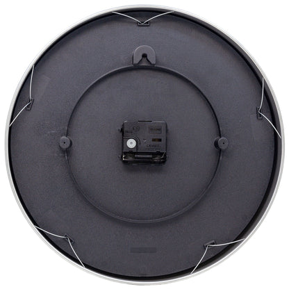 Wall clock -  34 cm - Glass / Metal - Elegant 'Essential Silver'