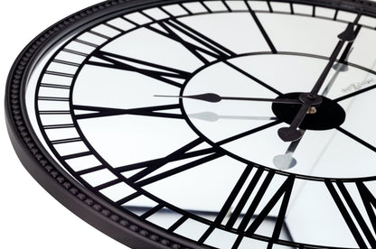 NeXtime Clocks Cleopatra mirror wall clock, 56 cm round mirror design with elegant frame, modern decorative timepiece.